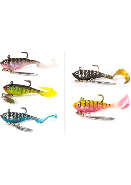 Adet Biyonik Platin Makara Yumuşak Lures Payetler ve Kurşun Sargılar Bucktails Lures Için Balık Şekilli Yumuşak Lures Simüle (Yurt Dışından)