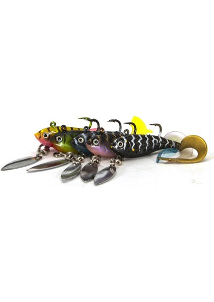 Adet Biyonik Platin Makara Yumuşak Lures Payetler ve Kurşun Sargılar Bucktails Lures Için Balık Şekilli Yumuşak Lures Simüle (Yurt Dışından)