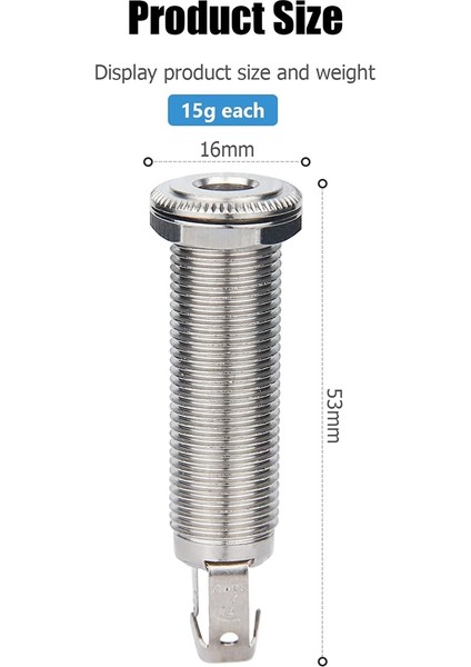 Uç Pim Çıkış Jakı, Ancable 1/4 Inç 6.35MM Mono Namlu Jack 3 Pin Uzun Dişli Yedek Tam Kontak Jack Soket (Yurt Dışından) fiyatları