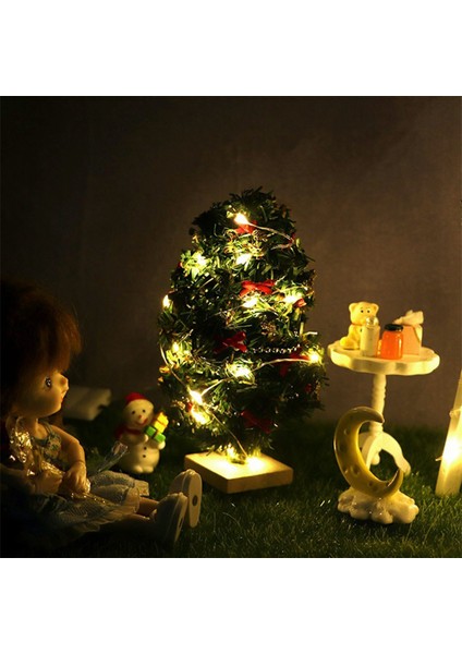 1/12 Dollhouse Minyatür LED Dize Işıklar Dollhouse Noel Ağacı Dekor Festivali Noel Aksesuarları Dekorasyon (Yurt Dışından) modelleri