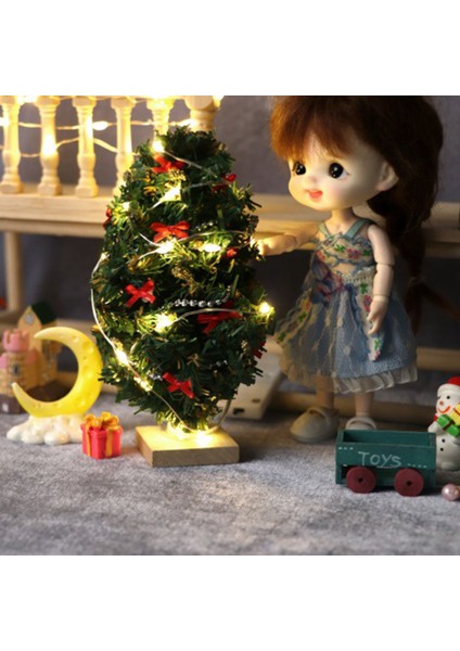 1/12 Dollhouse Minyatür LED Dize Işıklar Dollhouse Noel Ağacı Dekor Festivali Noel Aksesuarları Dekorasyon (Yurt Dışından) fırsatları