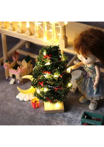 1/12 Dollhouse Minyatür LED Dize Işıklar Dollhouse Noel Ağacı Dekor Festivali Noel Aksesuarları Dekorasyon (Yurt Dışından) indirimleri
