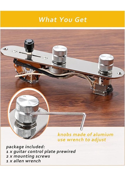 Kablolu Gitar Kontrol Plakası Düzeneği, Yüklü 3 Yollu Bıçak Anahtarı Itme Çekme Potansiyometresi Mükemmel Cts Pot Hız Düğmeleri (Yurt Dışından) indirimleri