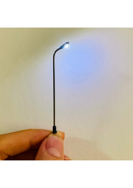 20 Adet Model Demiryolu 10 cm Fener Direği Sokak Lambaları Ho Ölçekli 1:87 LED 3 V Dirençler LQS08 Tek Kafa-Parlak Beyaz (Yurt Dışından)