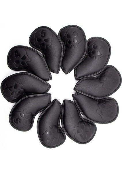 1 Takım 10 Golf Kulübü Başkanı Koruyucu Kılıf Siyah Pu Kabartmalı Kafatası Kafası 4-9.psax Tüm Demir Kama Için (Yurt Dışından) fırsatları