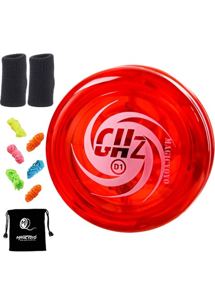 Magıcyoyo Duyarlı Yoyo D1 Ghz, Yoyo Telleri + Parmak Karyolası + Yoyo Çantası ile Yeni Başlayan Çocuklar Için Profesyonel Döngü Yoyoları, Kırmızı (Yurt Dışından)