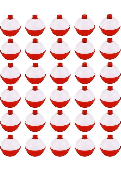 30 Adet Balıkçılık Bobbers 1 Inç, Basma Düğmesi Snap-On Balıkçılık Şamandıralar Bobber Kırmızı ve Beyaz, Balıkçılık Şamandıra ve Bobbers (Yurt Dışından)