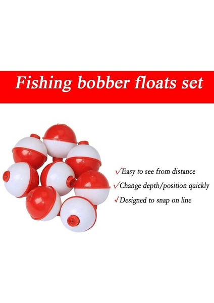30 Adet Balıkçılık Bobbers 1 Inç, Basma Düğmesi Snap-On Balıkçılık Şamandıralar Bobber Kırmızı ve Beyaz, Balıkçılık Şamandıra ve Bobbers (Yurt Dışından)