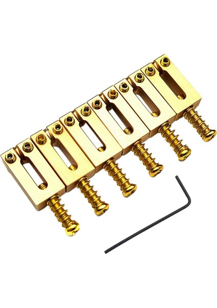 Takım Köprü Eyer Katı Pirinç Elektro Gitar Köprü Köprü Kodu Dize Çekme Dize Kodu Dize Eyer (Altın) (Yurt Dışından)