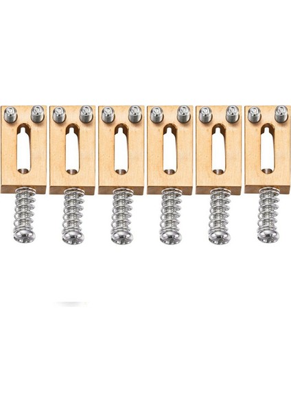 Takım Köprü Eyer Katı Pirinç Elektro Gitar Köprü Köprü Kodu Dize Çekme Dize Kodu Dize Eyer (Altın) (Yurt Dışından)