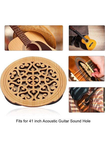 Gitar Ahşap Soundhole Ses Deliği Kapak Bloğu Geribildirim Tamponu Ladin Ahşap Eq Akustik Halk Gitarları Için, Stil 1 (Yurt Dışından) indirimleri