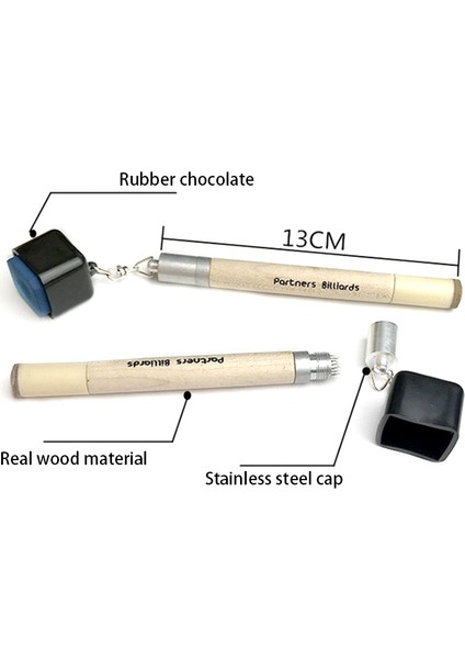 2 In 1 Cep Tebeşir Tutucu Hazırlık Çubuğu Bilardo Snooker Havuz Cue Ucu Delme Aracı (Yurt Dışından)