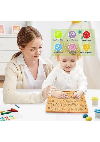 Ahşap Alfabe Izleme Tahtası Eğitici Oyuncak Okul Öncesi Için Abc Yazmayı Öğrenin 3-5 Yaş Için Mükemmel Hediye (Yurt Dışından)