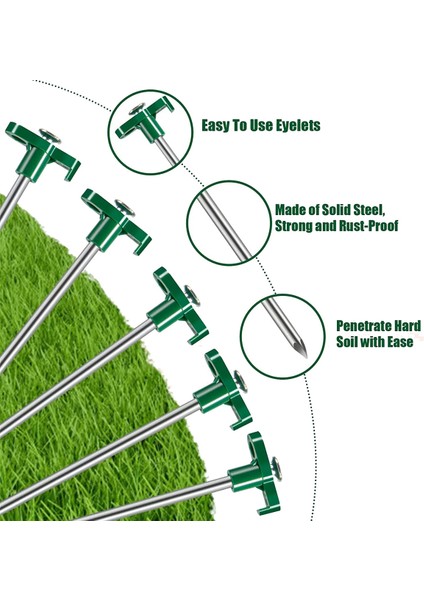 10 Adet Çadır Kazıkları Mandal, Açık Hava Kamp Rüzgar Geçirmez Zemin Kazıkları, Her Türlü Zemin Için (Yurt Dışından)