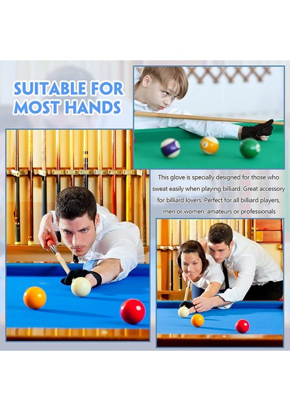 Nefes Alabilen Havuz Eldivenleri Bilardo Eldivenleri Havuz Sol Sağ El Eldivenleri Evrensel 3 Parmak Işaret Eldivenleri Işaret Spor Eldivenleri, 30 (Yurt Dışından)
