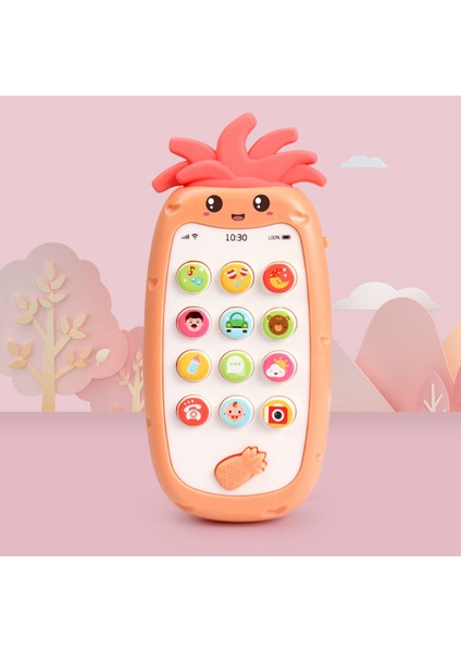 Simüle Cep Telefonu Iki Dilli Müzikal LED Ananas Şekli Çocuklar Eğitici Oyuncaklar Çocuklar Için Hediye Kırmızı (Yurt Dışından)