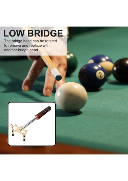 Çıkarılabilir Pirinç Köprü Başlığı ile Geri Çekilebilir Bilardo Cue Stick Köprüsü, Bilardo Havuz Cue Aksesuarı, Alçak Köprü Başlığı (Yurt Dışından) indirimleri