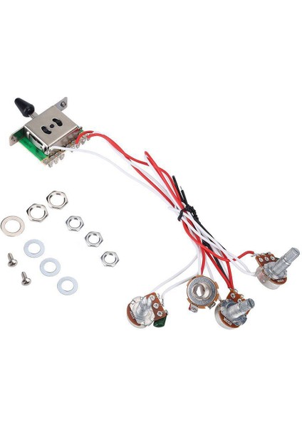 Strat Gitar Için Kablolu 1 Cilt 2 Ton Kontrolü 5 Yollu Anahtar 3-500K Pot (Yurt Dışından) fiyatları