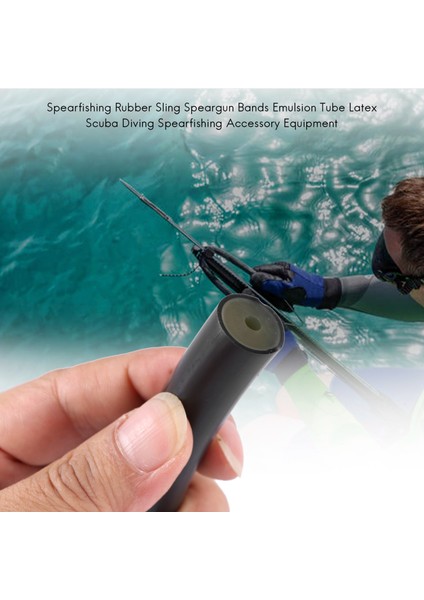 16X3 mm Spearfishing Kauçuk Sling Zıpkın Bantları Emülsiyon Tüpü Lateks Tüplü Dalış Spearfishing Aksesuar Ekipmanları 1 M Siyah (Yurt Dışından)