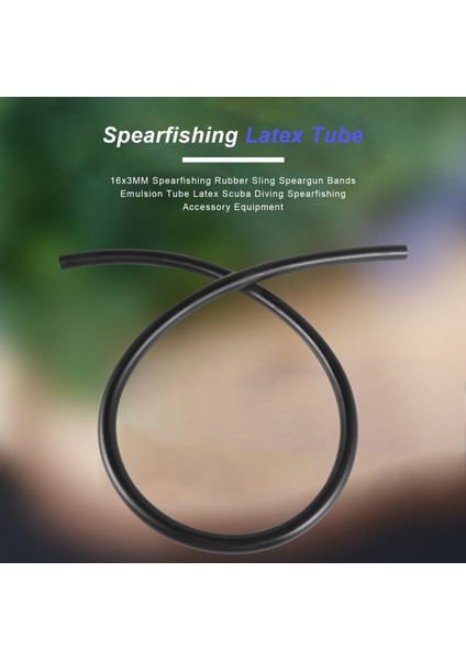 16X3 mm Spearfishing Kauçuk Sling Zıpkın Bantları Emülsiyon Tüpü Lateks Tüplü Dalış Spearfishing Aksesuar Ekipmanları 1 M Siyah (Yurt Dışından)