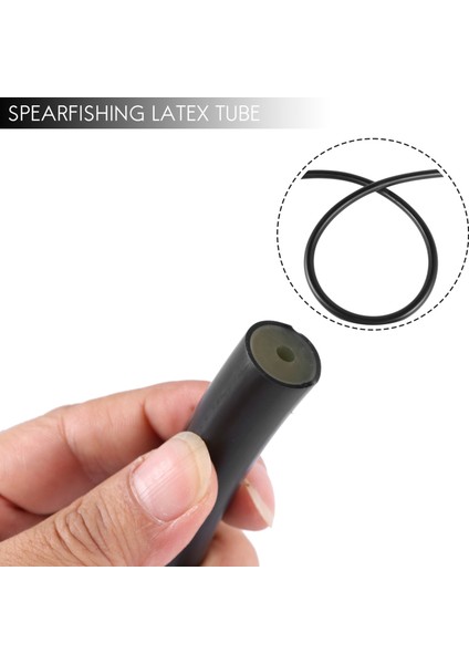 16X3 mm Spearfishing Kauçuk Sling Zıpkın Bantları Emülsiyon Tüpü Lateks Tüplü Dalış Spearfishing Aksesuar Ekipmanları 1 M Siyah (Yurt Dışından)