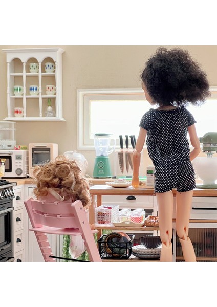 1/6 Bardak Tutucu Kupa Mini Bebek Evi Modeli Mobilya Mutfak Rafı Dollhouse Süs OB11 Bjd Lol Blythe Doll Bebek, Beyaz (Yurt Dışından)