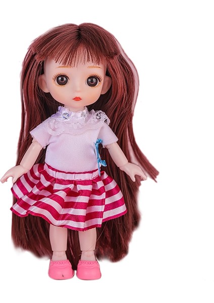 Çocuk 17 cm 3D Üç Boyutlu Kozmetik Kontakt Lensler 13 Eklemler Sevimli Prenses Bebek Kız Oyuncak Dıy Bebek B (Yurt Dışından)