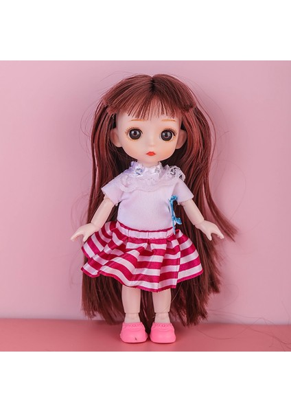 Çocuk 17 cm 3D Üç Boyutlu Kozmetik Kontakt Lensler 13 Eklemler Sevimli Prenses Bebek Kız Oyuncak Dıy Bebek B (Yurt Dışından)