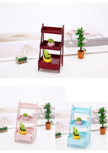 1/12 Evcilik Minyatür Mini Ahşap Raf Çiçek Standı Simülasyon Dollhouse Mobilya Aksesuarları Çocuklar Hediye Pembe (Yurt Dışından)