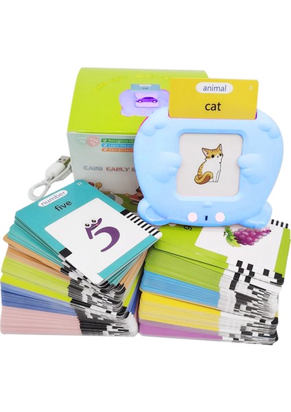 2-4 Yaşındaki Çocuklar Için Öğrenme Flash Kartları, Konuşma Terapisi Oyuncakları, Eğitici Konuşan Flash Kartlar, 510 Görüş Kelimesi Mavi (Yurt Dışından)