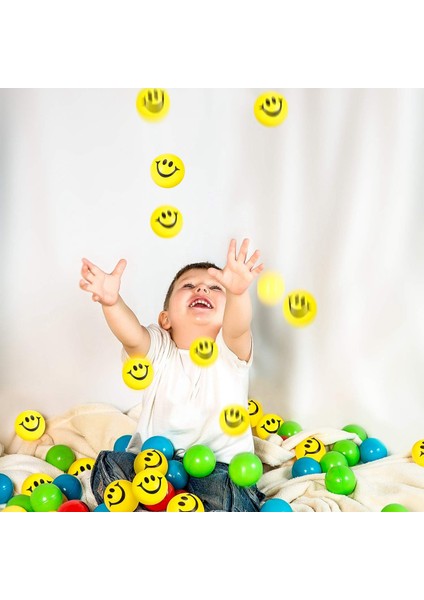 24 Paket 2 Inç Stres Gülümseme Topları, Çocuklar ve Yetişkinler Için Stres Topları Sarı Komik Yüz Çocuklar Stres Topu (Yurt Dışından)