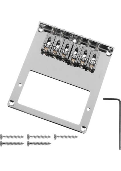Tele Telecaster Gitar Için 6 Makaralı Eyer 6 Telli Humbucker Gitar Köprüsü (Krom) (Yurt Dışından) modelleri
