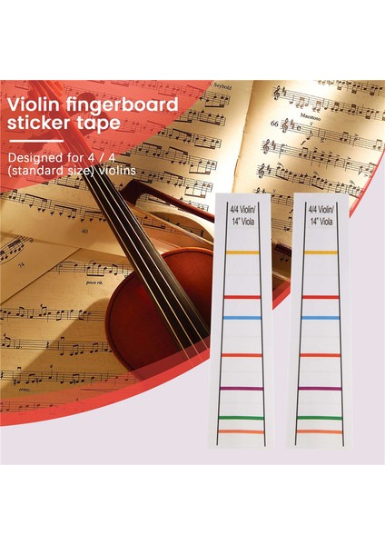 4/4 Keman Klavye Etiket Klavye Marker Keman Öğrenme Not Tablosu Bant 2 Adet (Yurt Dışından) indirimleri
