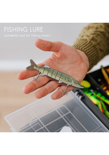 20 cm 40G Gerçekçi Çok Eklemli 8-Segment Pike Muskie Balıkçılık Cazibesi Swimbait Crankbait Sert Yem Balık Oltası Mücadele Armygreen (Yurt Dışından)