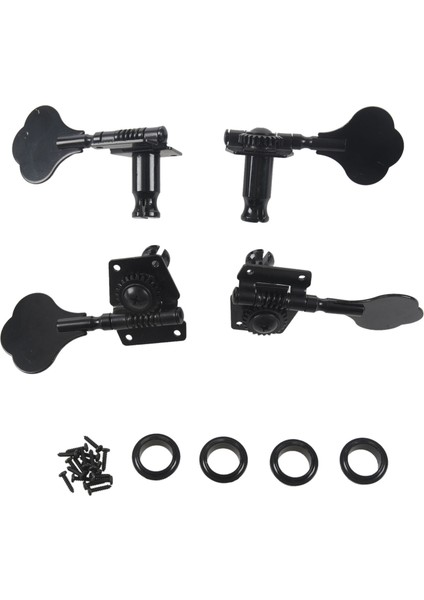 4 Adet Gitar Tuning Pegs Elektrik Bas Tuner Peg Gitar Açık Dişli Tuning Pegs Makine Kafaları Çamurluk Caz Bas Gitar Siyah (Yurt Dışından)