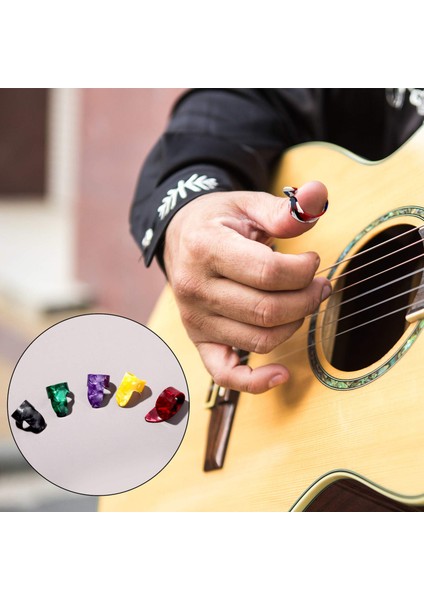 15 Parça Gitar Seçtikleri Yüzük Başparmak Parmak Seçtikleri Akustik Gitar Için Paslanmaz Çelik Parmak Seçtikleri Banjo Bas (Siyah + Gümüş) (Yurt Dışından) fırsatları