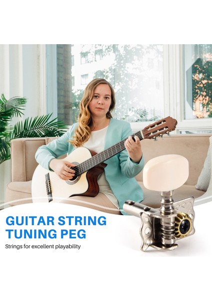 6 Adet Akustik Gitar Teli Tuning Peg Tuner Makine Kafası (Yurt Dışından)