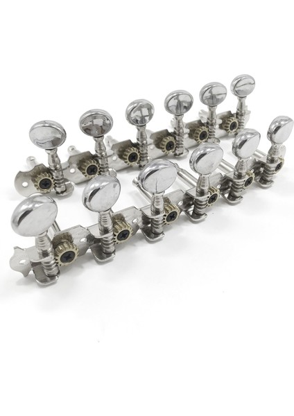 6l 6r Tuning Mandal Tuner Makine Kafaları Dize Tuning Pegs 12 Dize Akustik Gitar Aksesuar Parçası Gümüş (Yurt Dışından)