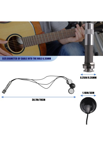 Akustik Gitar Ukulele Mandolin Için Evrensel Pikap Piezo 3 Dönüştürücü 6.35MM (Yurt Dışından) indirimleri