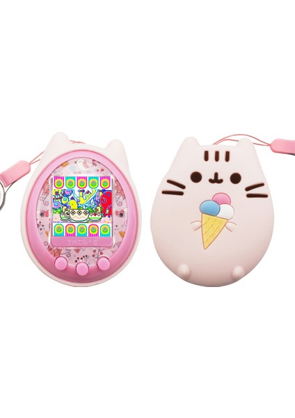 Tamagotchi 4u+Mix Sanal Interaktif Evcil Hayvan Oyun Makinesi Için Silikon Kılıf + Kordon Silikon Kapak Kabuğu (A) (Yurt Dışından)