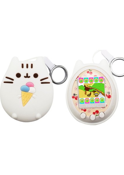 Tamagotchi 4u+Mix Sanal Interaktif Evcil Hayvan Oyun Makinesi Için Silikon Kılıf + Kordon Silikon Kapak Kabuğu (A) (Yurt Dışından)