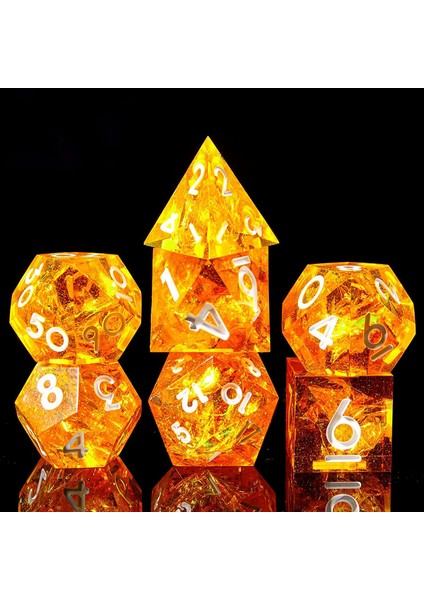 Çokyüzlü Zar Seti 7 Parça Keskin El Yapımı Zar Seti Rpg Mtg Masa Oyunları Için Keskin Kenarlı D&d Pathfinder, Parlak Turuncu (Yurt Dışından) indirimleri