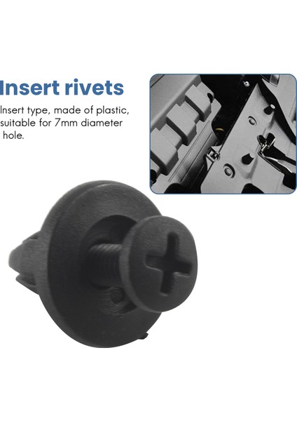 Sodıal(R) 100 Adet Araba Çamurluk Itmeli Tip Plastik Perçin Bağlantı Elemanı Siyah 15 x 13 x 6mm (Yurt Dışından)
