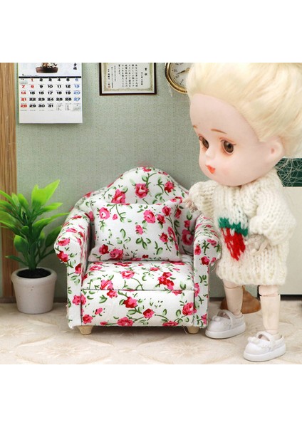 1/12 Ölçekli Bebek Evi Minyatür Tek Kanepe Yastık ile Simülasyon Mobilya Oyuncaklar Dollhouse Dekorasyon Aksesuarları Için (Yurt Dışından)