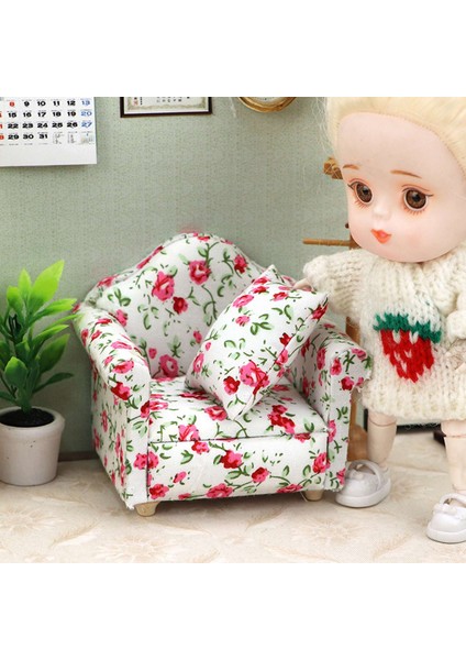 1/12 Ölçekli Bebek Evi Minyatür Tek Kanepe Yastık ile Simülasyon Mobilya Oyuncaklar Dollhouse Dekorasyon Aksesuarları Için (Yurt Dışından)