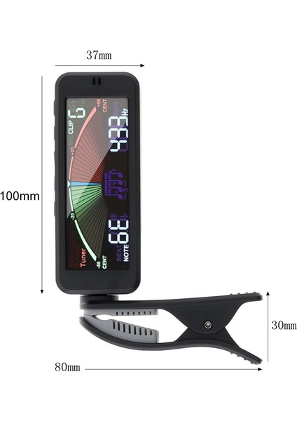 3 In 1 Gitar Tuner Büyük LCD Ekran Metronom Jeneratörü Kromatik Gitar Bas Ukulele Keman Için Klipsli (Yurt Dışından)