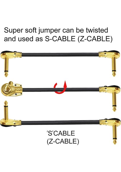 Gitar Yama Kablosu Efekt Pedalı Yama Kabloları 1/4 Inç Sağ Açı Düşük Profil Efekt Pedalları Için Gözleme Tasarımı 3 Paket (Yurt Dışından) indirimleri