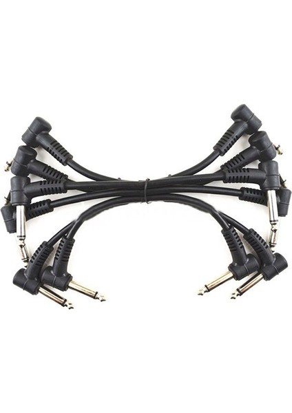 6 x Elektro Gitar Kabloları 6 Inç 1/4 Sağ Açı Efekt Pedalı Yama Kablosu Siyah (Yurt Dışından)