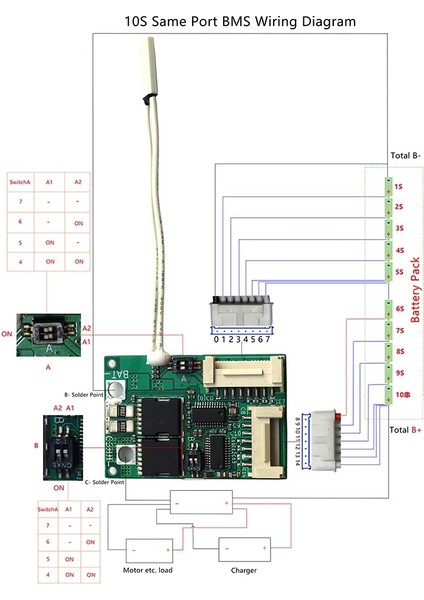 Li-Ion Pil Bms 12V-52V 30A Aynı Bağlantı Noktası 18650 Pil Paketi Denge Koruma Kurulu Rv Büyük Kamyonlar Için MKBMS,8S-14S (Yurt Dışından)