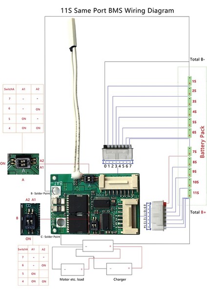 Li-Ion Pil Bms 12V-52V 30A Aynı Bağlantı Noktası 18650 Pil Paketi Denge Koruma Kurulu Rv Büyük Kamyonlar Için MKBMS,8S-14S (Yurt Dışından)